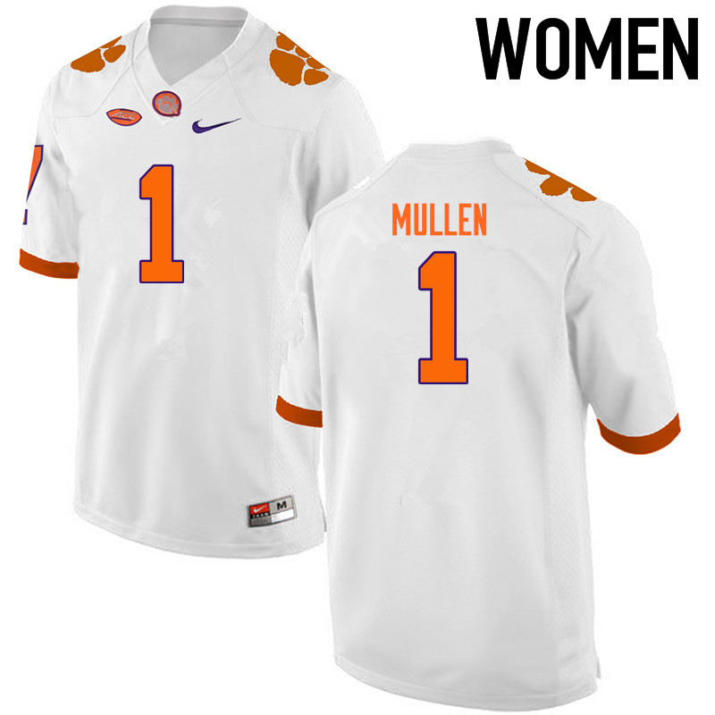 Women Clemson Tigers #1 Trayvon Mullen College Football Jerseys-White